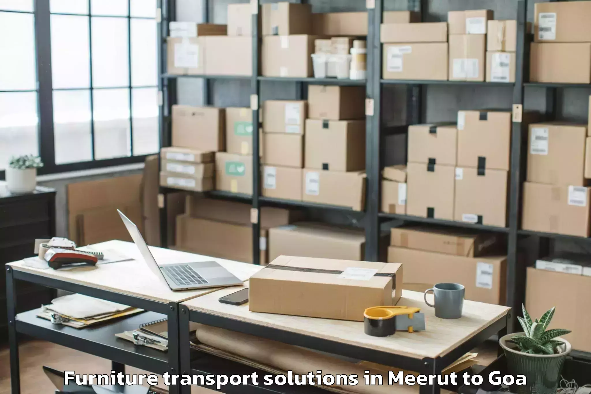 Get Meerut to Dicholi Furniture Transport Solutions